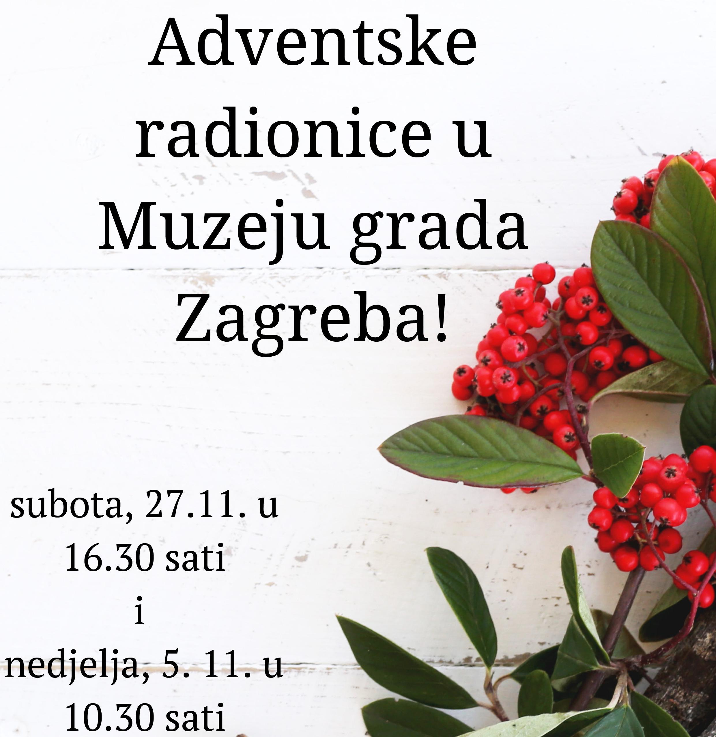 Adventske radionice u Muzeju grada Zagreba